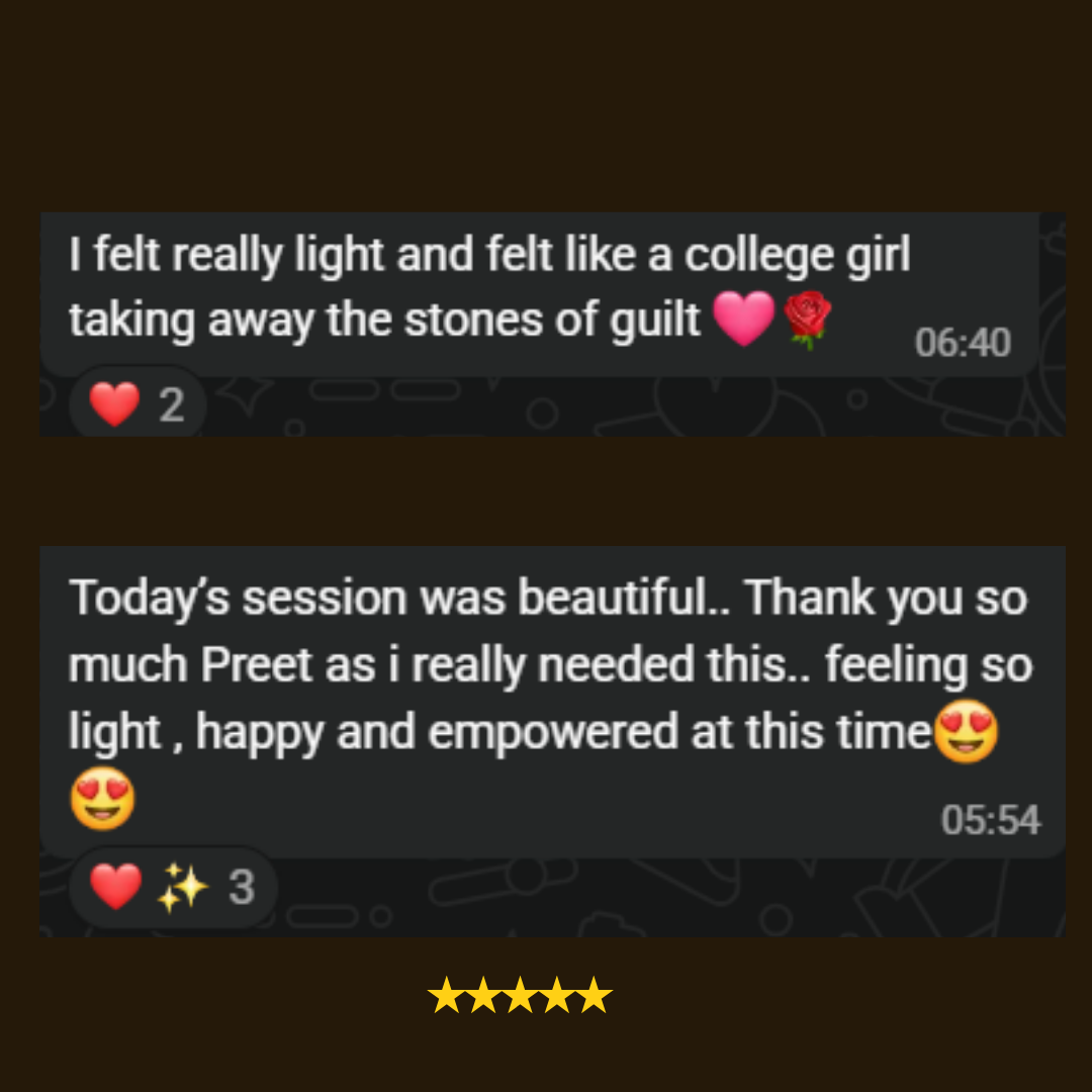 WhatsApp message from a woman after a live 5 AM session