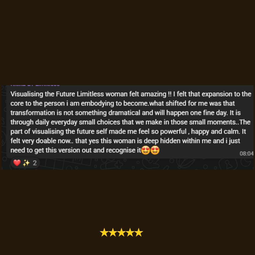 WhatsApp message from a woman after a live 5 AM session