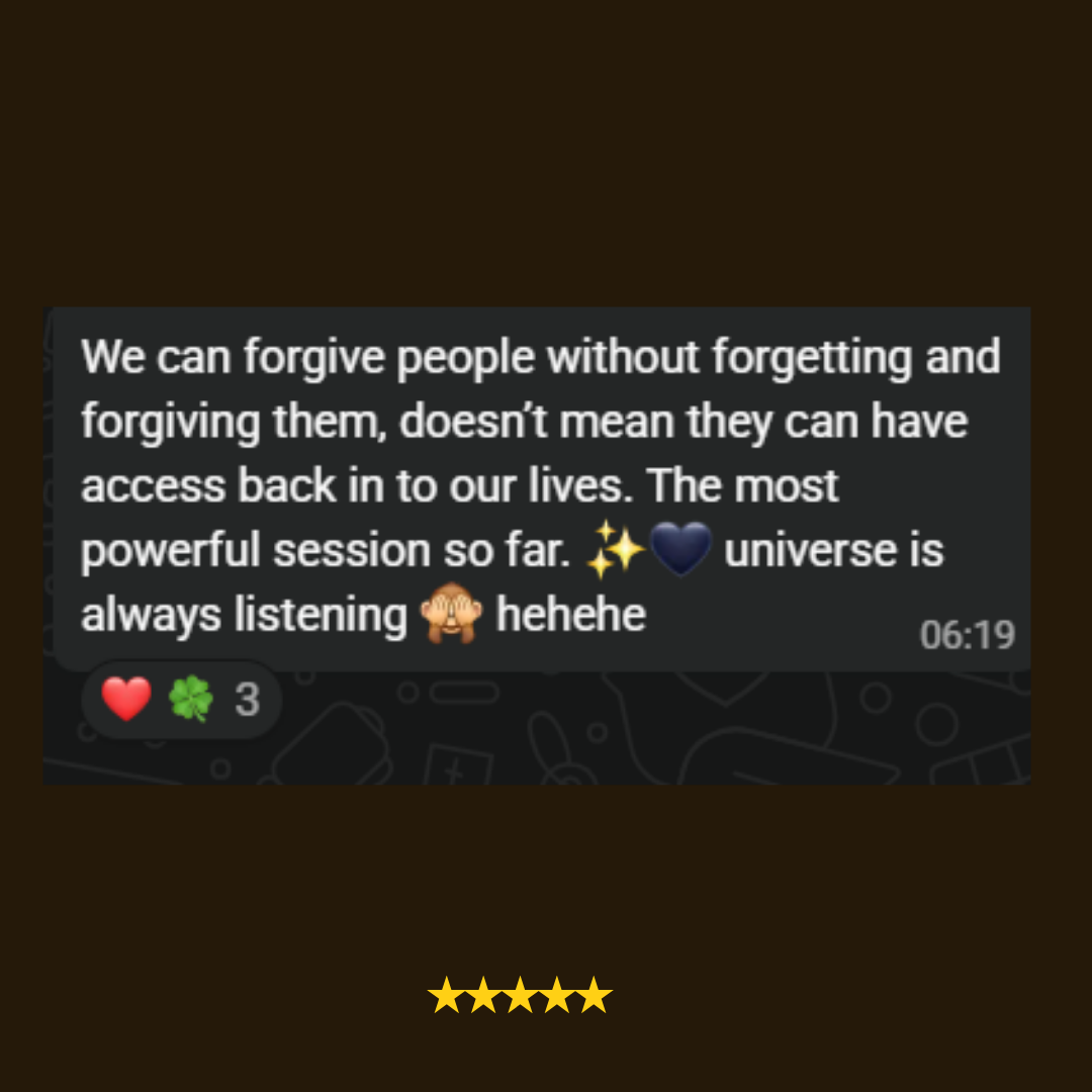 WhatsApp message from a woman after a live 5 AM session