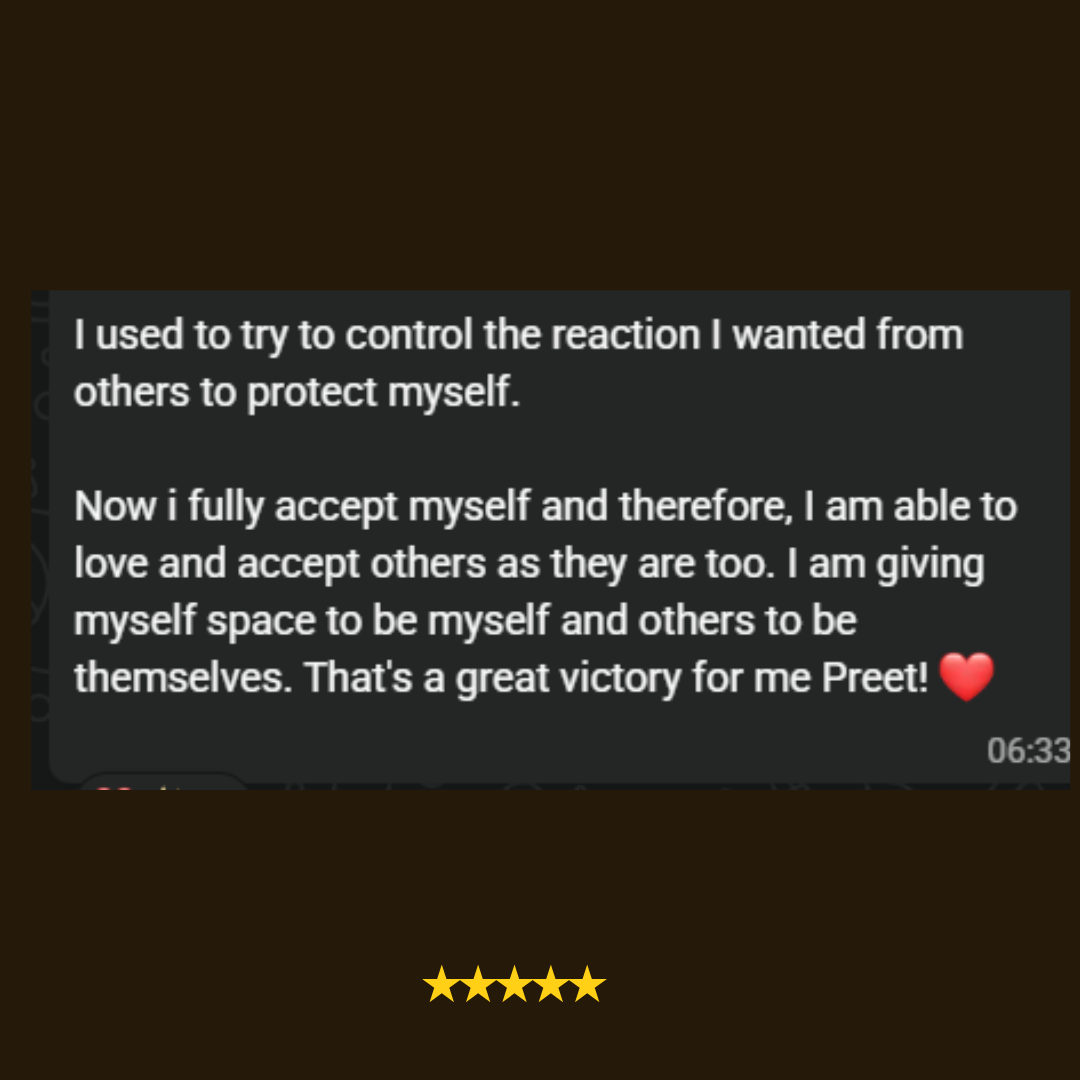 WhatsApp message from a woman after a live 5 AM session
