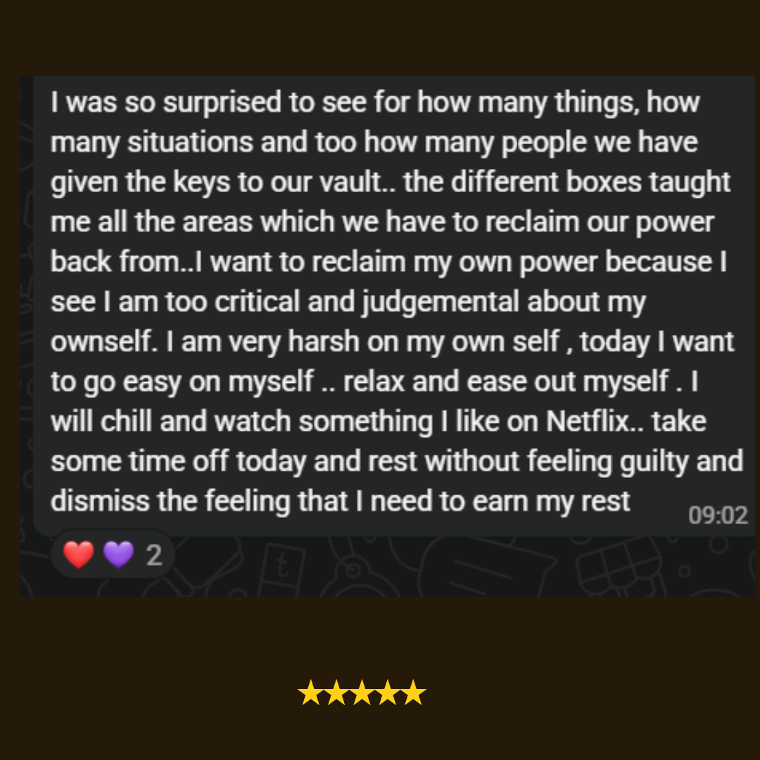 WhatsApp message from a woman after a live 5 AM session